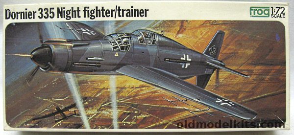 Frog 1/72 Dornier Do-335A-6 - Night Fighter or A-12 Trainer - Luftwaffe or RAF Captured, F235 plastic model kit